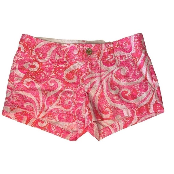 Lilly Pulitzer The Walsh Shorts Pink Swirl Size 0 - Picture 1 of 8